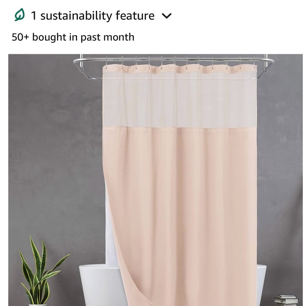 N&Y HOME Pink Shower Curtain